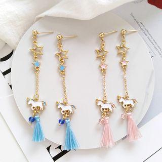 Unicorn Tasseled Dangle Earring