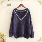 Melange V-neck Sweater