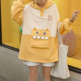Embroidered Pocket Detail Hoodie