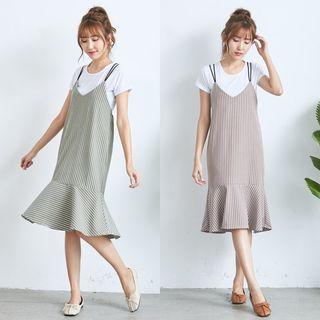 Set: T-shirt + Jumper Striped Dress