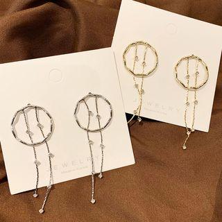 Faux Crystal Alloy Hoop Fringed Earring