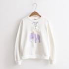 Elephant Print Lace-up Pullover