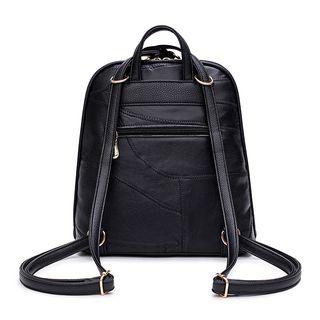 Chained Faux-leather Backpack