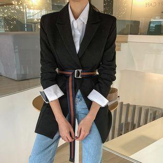 Longline Blazer & Webbing Belt Set