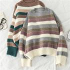Striped Crew-neck Loose-fit Sweater