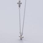 925 Sterling Silver Rhinestone Cross Pendant Necklace Silver - One Size