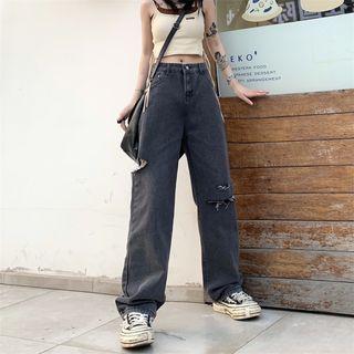 Mid-rise Distressed Loose-fit Jeans