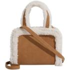 Fluffy Trim Handbag Brown - One Size
