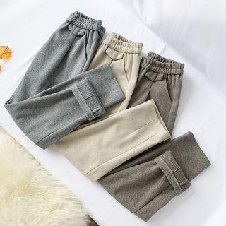 Cropped Elastic-waist Harem Pants