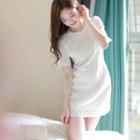 Round-neck Scallop-edge Lace Dress