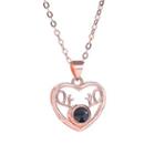 Bead Deer & Heart Pendant Necklace