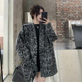 Leopard Print Jacket As Shown In Figure - One Size
