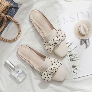 Bow Accent Square Toe Mules