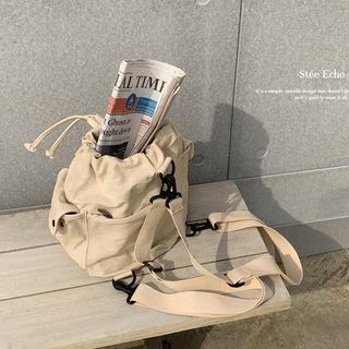 Drawcord Canvas Backpack Ivory - One Size