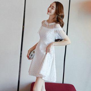 Short-sleeve A-line Mini Party Dress