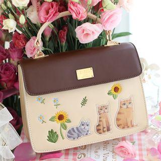 Cat Embroidered Satchel