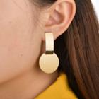Metal Disc Drop Earring 1 Pair - Gold - One Size