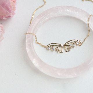 Wings Rhinestone Pendant Necklace