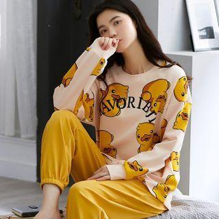 Loungewear Set : Duck Print Top + Pants
