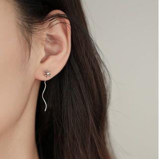 Sunflower Swirl Sterling Silver Earring