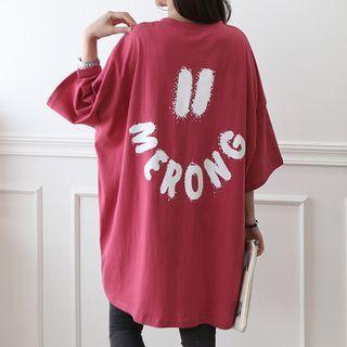 Letter Smiley-print Oversized T-shirt