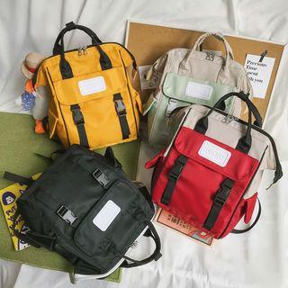Nylon Buckled Strap Front Pocket Backpack