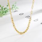 Bead Alloy Necklace Gold - One Size