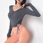 Quick-dry Drawstring-hem Sports T-shirt