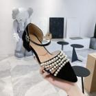 Low-heel Ankle Strap Pointed Sandals
