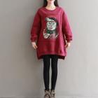 Applique Slit-side Pullover Dress