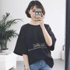 Neoprene Letter Short-sleeve T-shirt