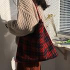Plaid Tote Bag Red & Black - One Size
