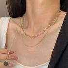 Disc Pendant Layered Alloy Choker Gold - One Size