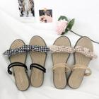 Plaid Bow Two-way Sandals