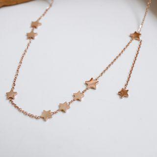 Stainless Steel Star Necklace As Shown In Figure - One Size