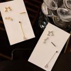 Set Of 4: Sterling Silver Star Earring 4 Pc - Gold - One Size