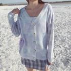 V-neck Tie-dye Cardigan Multicolor - One Size