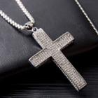 Rhinestone Cross Pendant Necklace 108 - Chain & Pendant - Silver - One Size