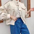 Balloon-sleeve Band-hem Jacket