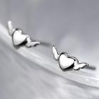Alloy Flying Heart Earring 1 Pair - Earring Backs - Silver - One Size