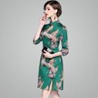Traditional Chinese Elbow-sleeve Embroidered Dress