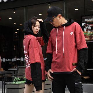 Mock Two-piece Couple Matching Hoodie