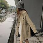 Plain Single-breasted Cargo Long-sleeve Jacket Khaki - One Size