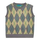 Argyle Sweater Vest Vest - Gray - One Size
