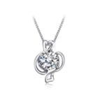 925 Sterling Silver Twelve Horoscope Pisces Pendant With White Cubic Zircon And Necklace