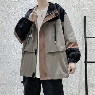 Long Sleeve Color Block Cargo Jacket