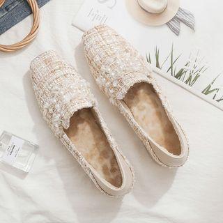 Tweed Block-heel Loafers