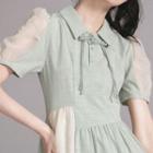 Short-sleeve Irregular A-line Polo Shirt Dress