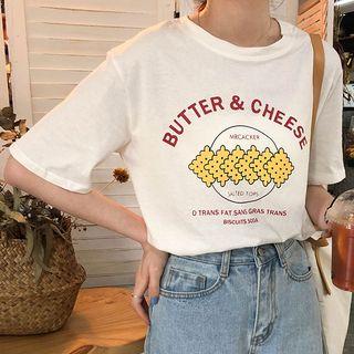 Biscuit Print Short-sleeve T-shirt