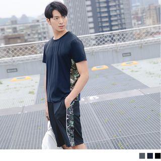 Camo Panel Short Sleeve Sport T-shirt